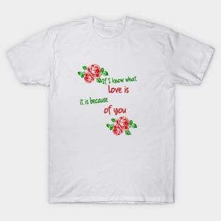 if i know what love is it is because of you T-Shirt